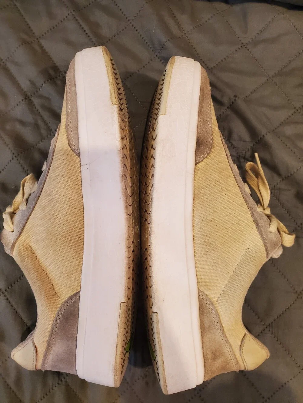 Kizik Casual Unisex Beige Lace-Up Sneakers Sz Mens 8.5 / Womens 10
